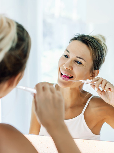 brushing and flossing